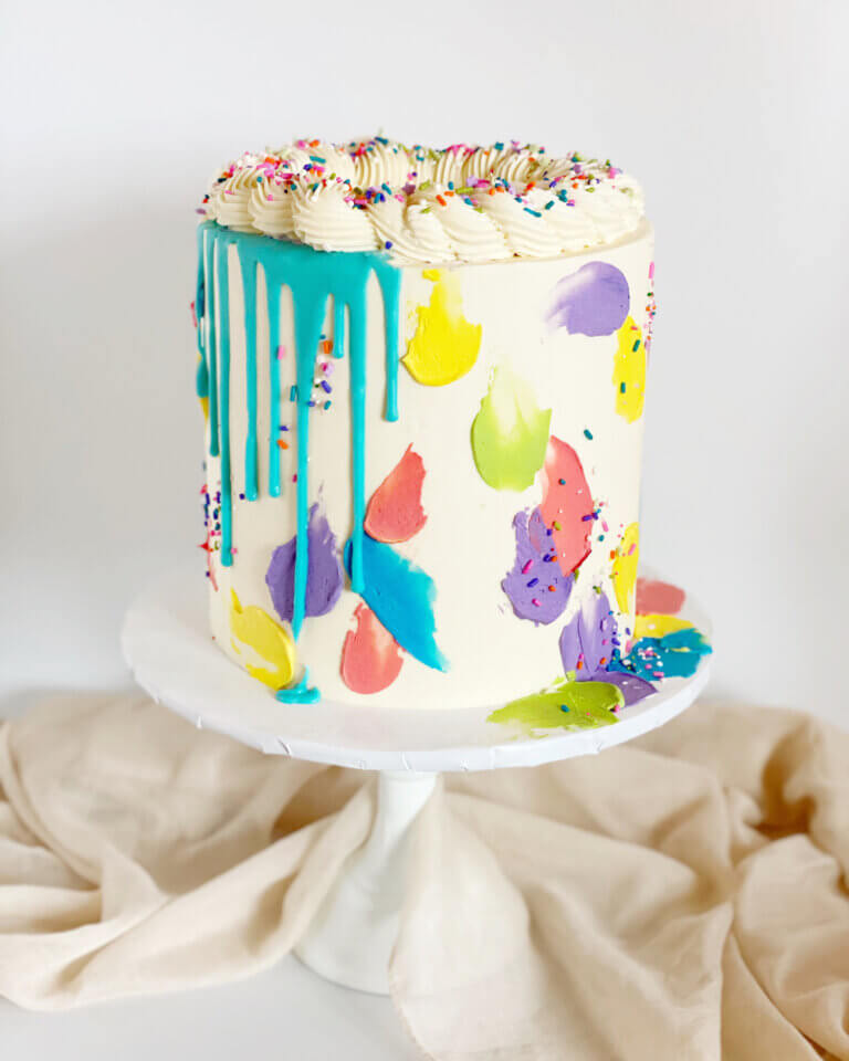 Painted Rainbow Cake