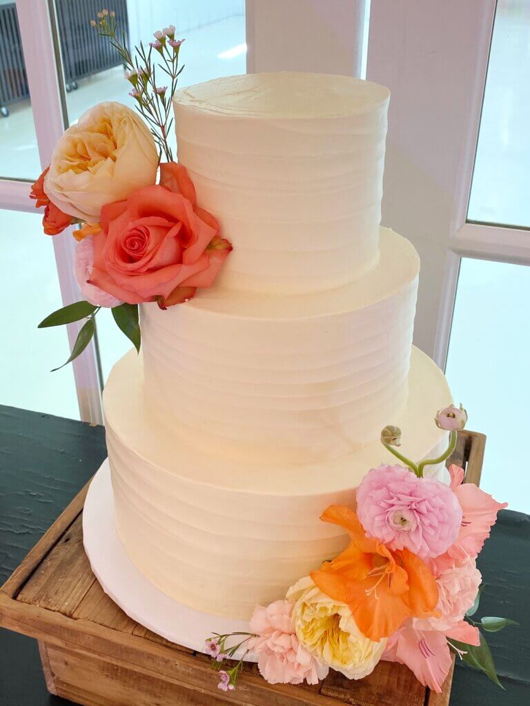 Textured buttercream wedding cake